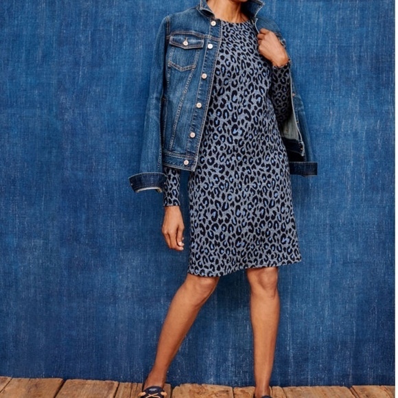 Talbots Dresses & Skirts - Talbots Womens Sz 16 dress 3/4‎ Sleeve Animal Print A-line knee length grey blue